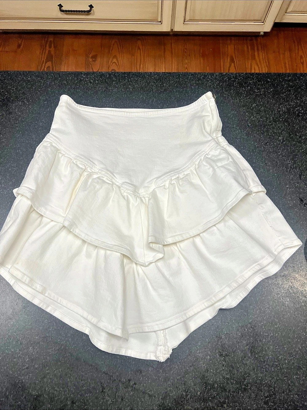 Mother The Ruffle Mini Skirt White Waist 26